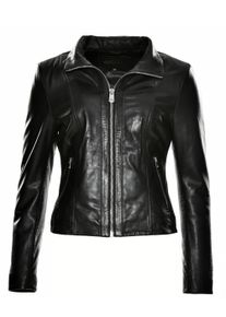 Lederjacke JCC "Lederjacke 31020358", Damen, Gr. 46, schwarz, Obermaterial: 100% Lammnappaleder LANA. Futter: 100% Polyester PES., Jacken Lederjacke