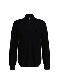 Sweatshirt Gant "Strickjacke COTTON PIQUE HALF ZIP CARDIGAN", Herren, Gr. XXL, schwarz, Obermaterial: 100% Baumwolle CO., Sweatshirts Sweatshirt