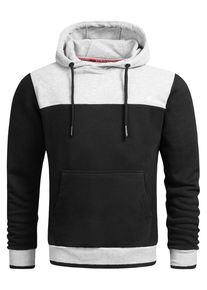 Kapuzenpullover Alessandro Salvarini "Alessandro Salvarini Herren Hoodie AS315", Herren, Gr. M, grau (hellgrau, schwarz), Obermaterial: 65% Baumwolle CO. 35% Polyester PES., Sweatshirts Kapuzenpullover