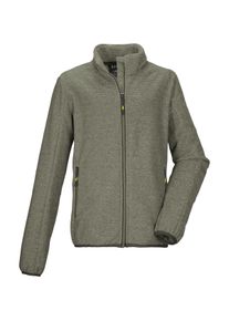 Fleecejacke Killtec "KOW 224 BYS KNTFLC JCKT", Jungen, Gr. 140, olivgr&uuml;n, Obermaterial: 100% Polyester, Jacken Fleecejacke, Strickfleecejacke mit Kinnschutz, elastischem Saum und Zippertaschen