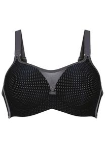 Sport-BH Anita "Sport BH mit B&uuml;gel performance wireX", Damen, Gr. 80, Cup F, schwarz (schwarz, anthrazit), Stoff, Obermaterial: 55% Polyamid PA. 23% Polyester PES. 22% Elasthan EL., BHs Sport-BH