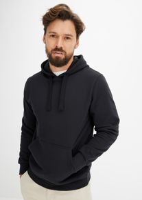 Kapuzensweatshirt bonprix "Hoodie", Herren, Gr. 44/46 (S), schwarz, Sweatware, Obermaterial: 60% Baumwolle, 40% Polyester, unifarben, regular fit h&uuml;ftbedeckend, Rippb&uuml;ndchen, Sweatshirts Kapuzensweatshirt, Regular Fit, mit Kapuze, angenehme Baumwollmischung