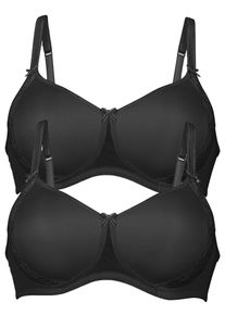 Schalen-BH Anita "2er Pack Schalen BH Lace Rose", Damen, Gr. 90, Cup E, schwarz (schwarz schwarz), Obermaterial: 50% Polyamid PA. 30% Polyester PES. 20% Elasthan EL., BHs Schalen-BH
