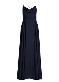Abendkleid Vera Mont "Abendkleid mit Wasserfallausschnitt", Damen, Gr. 46, EURO, blau (night sky), 97% Polyester PES. 3% Elasthan EL., Kleider Abendkleid