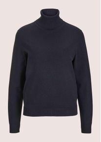 Madeleine Mode Longpullover MADELEINE "Strickpullover Schmaler Feinstrickpullover", Damen, Gr. 44/46, schwarz, Obermaterial: 70% Viskose CV. 30% Polyamid PA., Modern, normal, Rollkragen, Pullover Longpullover, Feinstrick