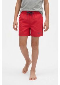 Badeshorts Trollkids "KIDS BALESTRAND SHORTS", Kinder, Gr. 128, N-Gr, bright rot, mystic blau, Obermaterial: 100% Polyamid. Futter: 100% Polyester, Badehosen Badeshorts, mit UV-Schutzfaktor 30+, mit Eingrifftasche hinten