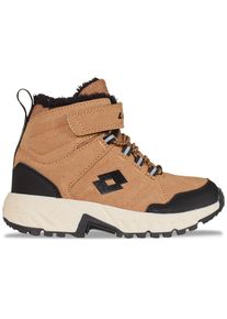 Outdoorwinterstiefel Lotto, Jungen, Gr. 36, schwarz (braun, schwarz), Kunstfaser, Synthetik, mehrfarbig, Schuhe Outdoorwinterstiefel, - wasser- & windabweisend und dennoch atmungsaktiv
