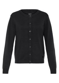 Strickjacke oxmo "Strickjacke OXAIDA", Damen, Gr. L, schwarz, Obermaterial: 70% Viskose CV. 30% Polyamid PA., Strickjacken Strickjacke