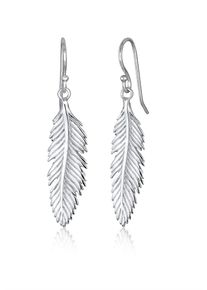 Paar Ohrh&auml;nger Elli "Ohrringe Ohrh&auml;nger Feder 925 Sterling Silber" Gr. 40, silber, Ohrringe, Damen, ohne Stein, Silber 925 (Sterlingsilber), Paar Ohrh&auml;nger