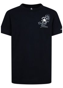 T-Shirt Converse "CNVB RETRO FRONT BACK LOGO TEE", Jungen, Gr. 128, schwarz, Obermaterial: 60% Baumwolle, 40% Polyester, Shirts T-Shirt, f&uuml;r Kinder