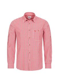 N&uuml;bler Trachtenhemd N&Uuml;BLER "Trachtenhemd Langarm Sepp", Herren, Gr. M, EURO, rot, Obermaterial: 55% Baumwolle CO. 45% Polyester PES., Hemden Trachtenhemd