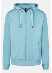 Sweatjacke SALZHAUT "Sweatjacke BREKER", Damen, Gr. XXL, blau (breeze), Obermaterial: 55% Baumwolle CO. 45% Polyester PES., Sweatjacken Sweatjacke