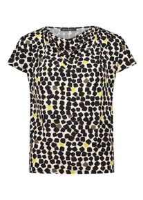 Print-Shirt Betty Barclay "Printshirt mit Wasserfallausschnitt", Damen, Gr. 48, beige (beige, schwarz), Obermaterial: 94% Polyester PES. 6% Elasthan EL., Shirts Print-Shirt
