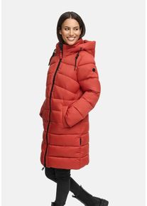 Winterjacke Marikoo "Marikoo Kaltn&auml;schen Damen Winter Steppmantel Jacke N075", Damen, Gr. L, rot (schwarz terracotta), Obermaterial: 100% Polyester PES., Jacken Winterjacke