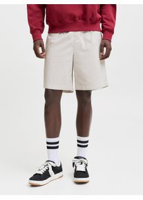 Jack & Jones Shorts JACK & JONES "JPSTJAIDEN CARTER WASH DOB SHORTS REG SN", Damen, Gr. S, N-Gr, jet stream, Web, Obermaterial: 98% Baumwolle, 2% Elasthan, unifarben, relaxed fit knielang, Hosen Shorts
