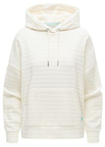 Kapuzenpullover Ragwear "Kapuzenpullover Pirita Crepe", Damen, Gr. S, beige (ivory), Obermaterial: 65% Baumwolle CO. 27% Polyester PES. 6% Viskose CV. 2% Elasthan EL. Futter: 65% Baumwolle CO. 27% Polyester PES. 6% Viskose CV. 2% Elasthan EL., hoch geschlossener Ausschnitt, &Auml;rmel ohne &Auml;rmelschlitz abgesteppte Kante, Pullover Kapuzenpullover