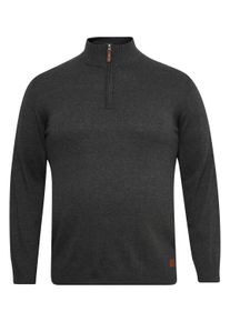 Strickfleece-Pullover Blend "Strickpullover BHBRobin", Herren, Gr. 6XL, grau (charcoal mix), Obermaterial: 50% Baumwolle CO. 50% Polyacryl PAN., Pullover Strickfleece-Pullover