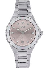 JOOP! Quarzuhr JOOP, silber (silberfarben, lila), Armbanduhren, Damen, Quarzuhr, Armbanduhr, Damenuhr, Edelstahlarmband, analog, Datum