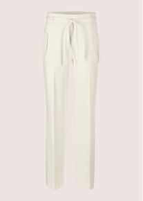 Madeleine Mode Jerseyhose MADELEINE "Schlupfhose Weite Jersey-Hose mit Bundfalten", Damen, Gr. 34, N-Gr, wei&szlig; (wollwei&szlig;), Obermaterial: 68% Viskose CV. 27% Polyester PES. 5% Elasthan EL., Hosen Jerseyhose