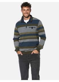 Sweatshirt Babista "Sweatshirt WEMAR", Herren, Gr. XXL, blau (oliv gestreift), Obermaterial: 100% Baumwolle CO., Sweatshirts Sweatshirt