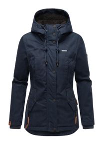 Winterjacke Marikoo "Winterjacke Bikoo", Damen, Gr. XS, blau (navy with schwarz fur), Obermaterial: 100% Baumwolle CO. Obermaterial: Futter: 100% Polyester PES. 100% Polyester PES., Jacken Winterjacke
