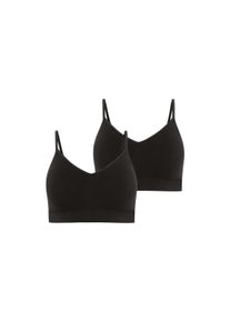 Bustier Jockey "BH Seamfree Core Stretch Bralette 2er Pack", Damen, Gr. M, N-Gr, schwarz, Obermaterial: 91% Polyamid PA. 9% Elasthan EL., BHs Bustier
