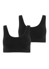 Bustier Jockey "BH Seamfree Core Stretch Bra 2P 2er Pack", Damen, Gr. M, N-Gr, schwarz, Obermaterial: 91% Polyamid PA. 9% Elasthan EL., BHs Bustier