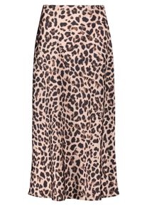 Satinrock Vera Mont "Satinrock mit Leoprint", Damen, Gr. 38, wei&szlig; (wei&szlig;, braun), Einsatz: 100% Polyester PES., R&ouml;cke Satinrock