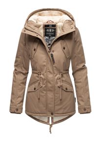 Winterjacke Marikoo "Winterjacke Manolya", Damen, Gr. XXL, grau (taupe), Obermaterial: 100% Baumwolle CO. Obermaterial: Futter: 100% Polyester PES. 100% Polyester PES., Jacken Winterjacke