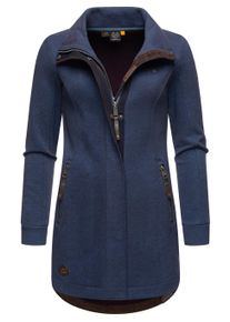 Kurzjacke Ragwear "Sweatjacke Letrice", Damen, Gr. XL, blau (navy), Obermaterial: 65% Baumwolle CO. 35% Polyester PES. Futter: 65% Baumwolle CO. 35% Polyester PES., Jacken Kurzjacke
