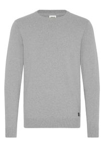 !Solid Strickfleece-Pullover SOLID "Strickpullover SDAkant", Herren, Gr. XL, grau (gray melange), Obermaterial: 70% Baumwolle CO recyc.. 30% Polyester Pol. recyc.., Pullover Strickfleece-Pullover