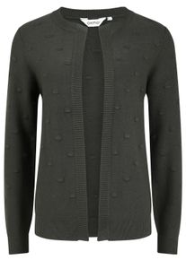 Strickjacke oxmo "Strickjacke OXKalotta", Damen, Gr. S, grau (schwarz shadow), Obermaterial: 50% Viskose CV. 27% Nylon NY. 23% Polyester PES., Strickjacken Strickjacke