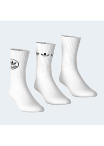 Sportsocken adidas originals "TREFOILS CREW, 3 PAAR", Damen, Gr. S (37/39), wei&szlig;, Obermaterial: 59% Baumwolle, 37% Polyester, 3% Elasthan, 1% Polyamid, Socken Sportsocken