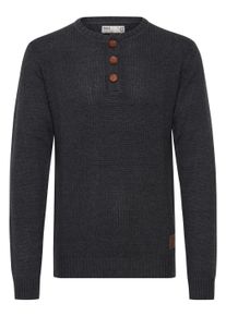 !Solid Strickfleece-Pullover SOLID "Strickpullover SDTerrance", Herren, Gr. L, grau (dar grau m), Obermaterial: 50% Baumwolle CO. 50% Polyacryl PAN., Pullover Strickfleece-Pullover