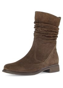 Stiefel Gabor "Genua", Damen, Gr. 35, braun (cognac), Veloursleder, unifarben, Schuhe Stiefel, Blockabsatz, Kurzstiefel, mit Innenrei&szlig;verschluss