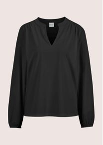 Madeleine Mode Langarmbluse MADELEINE "Bluse Jerseybluse mit Rundhalsausschnitt", Damen, Gr. 46, schwarz, Obermaterial: 73% Polyamid PA. 27% Elasthan EL., Modern, Blusen Langarmbluse, Edle Jerseyware