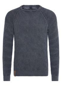 Strickfleece-Pullover INDICODE "Strickpullover IDRockford", Herren, Gr. XXL, blau (navy), Obermaterial: 100% Baumwolle CO., Pullover Strickfleece-Pullover