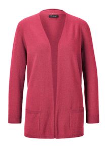 Strickjacke GOLDNER "Kurzgr&ouml;&szlig;e Langarm Feinstrick-Cardigan", Damen, Gr. 21, rosa (pink), Obermaterial: 100% Kaschmir WS., figurumspielend, eng Rippe, Strickjacken Strickjacke, Ohne