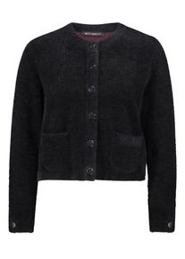 Cardigan Betty Barclay "Strick-Cardigan mit aufgesetzten Taschen", Damen, Gr. 46, schwarz, Obermaterial: 55% Polyester PES. 45% Polyamid PA., Strickjacken Cardigan