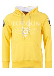 Kapuzensweatshirt Top Gun "Hoodie Defend TG20193010", Herren, Gr. S, gelb, Obermaterial: 65% Baumwolle CO. 35% Polyester COOLMAX PES(Coolmax)., Pullover Kapuzensweatshirt