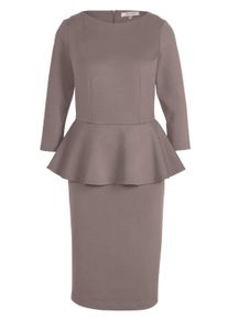 Etuikleid Alba Moda "Kleid Kleid", Damen, Gr. 38, N + K Gr, beige (taupe), Obermaterial: 85% Viskose CV. 15% Elasthan EL., Modern, normal, Kleider Etuikleid