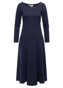A-Linien-Kleid Ragwear "A-Linien-Kleid Appero Long", Damen, Gr. L, N-Gr, blau (navy), Obermaterial: 70% Baumwolle CO. 30% Polyester PES., Kleider A-Linien-Kleid