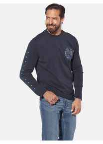 Langarm-Poloshirt Jan Vanderstorm "3er Pack Langarmshirt NORGARD", Herren, Gr. XL, blau (dunkelblau), Obermaterial: 100% Baumwolle CO., Shirts Langarm-Poloshirt