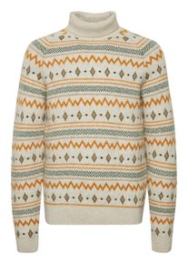 Rollkragenpullover Blend "Rollkragenpullover BHPullover", Herren, Gr. S, beige (oyster gray), Obermaterial: 54% Polyester PES. 21% Polyacryl PAN. 12% Nylon NY. 10% Wolle WO. 3% Elasthan EL., Pullover Rollkragenpullover