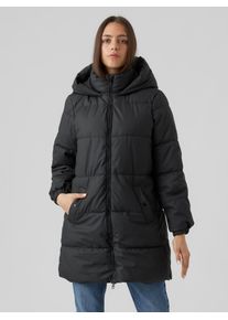 V&eacute;ro Moda Steppmantel VERO MODA "VMGRETAFIE 3/4 COATED JACKET NOOS", Damen, Gr. S, schwarz, Steppware, Obermaterial: 100% Polyester, unifarben, knieumspielend, M&auml;ntel Steppmantel