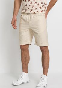 Bermudas bonprix, Herren, Gr. 62, N-Gr, sandbeige, Web, Obermaterial: 55% Leinen, 45% Baumwolle, regular fit, Hosen Bermudas, aus Leinen-Baumwoll-Mix, Regular Fit, l&auml;ssiger Stil