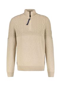 Strickpullover Lerros "Stricktroyer, tonal gemustert", Herren, Gr. 6XL, beige (tender beige melange), 60% Baumwolle, 40% Polyacryl, ohne Ausschnitt, Pullover Strickpullover
