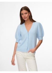 V&eacute;ro Moda Strickjacke VERO MODA "VMDOFFY 2/4 V-NECK CARDIGAN NOOS", Herren, Gr. L, cashmere blau detail:melange, Strick, Obermaterial: 94% Polyester, 3% Elasthan, 3% Nylon, meliert, normal, V-Ausschnitt, Strickjacken Strickjacke, Materialmix