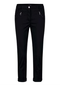 7/8-Hose GOLDNER "Kurzgr&ouml;&szlig;e L&auml;ssige Chinohose mit Peach-Finish", Damen, Gr. 20, K-Gr, blau (marine), Obermaterial: 97% Baumwolle CO. 3% Elasthan EL., Hosen 7/8-Hose