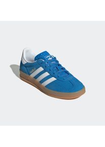 Sneaker adidas originals "GAZELLE INDOOR F&Uuml;R KINDER", Damen, Gr. 38, blaubird, cloud wei&szlig;, gum 2, Leder, Synthetik, Schuhe Sneaker, f&uuml;r Kinder & Jugendliche